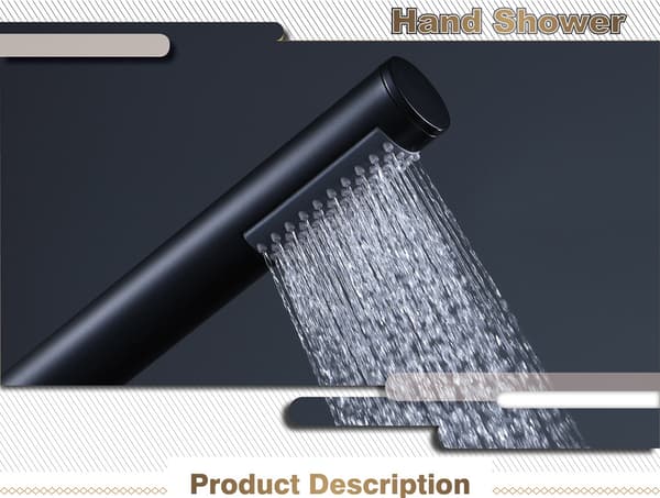 INF Dusjhode i rustfritt stål Sort