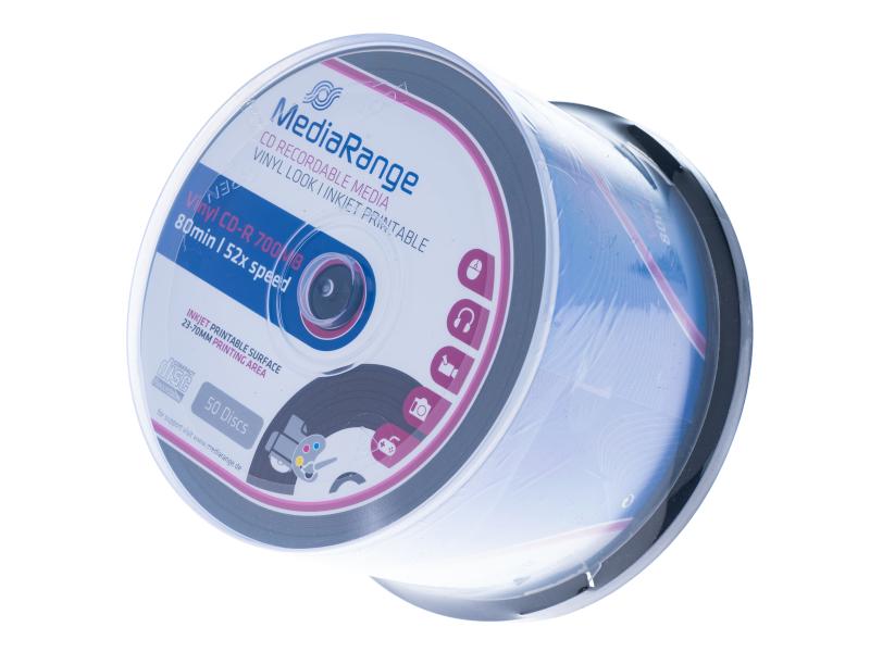 MediaRange CD-R Medien 700 MB, Spindel (50 Stück) CD-R, 50er-Spindel, Vinyl-Optik