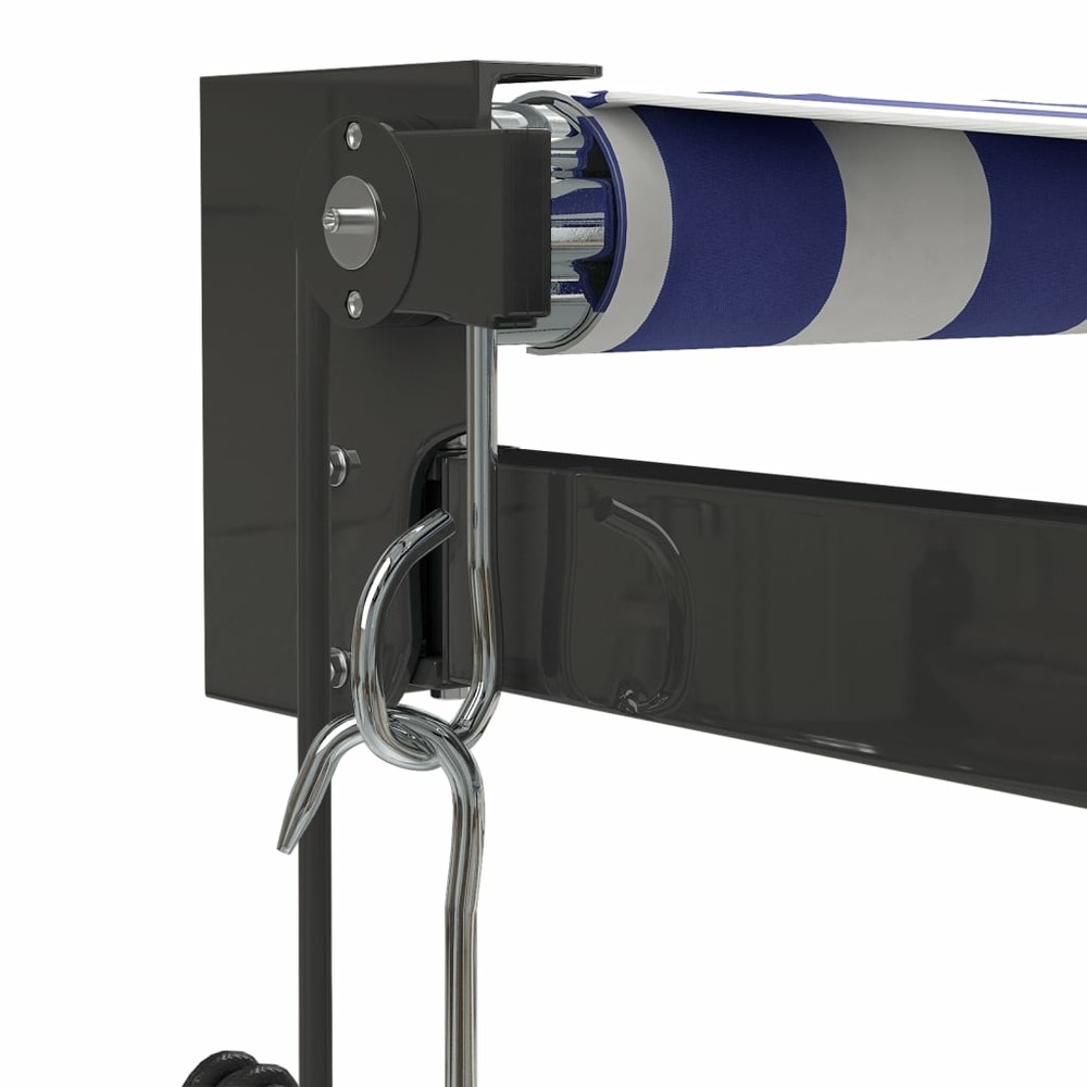 Auvent rétractable automatique bleu et blanc 5x3 m