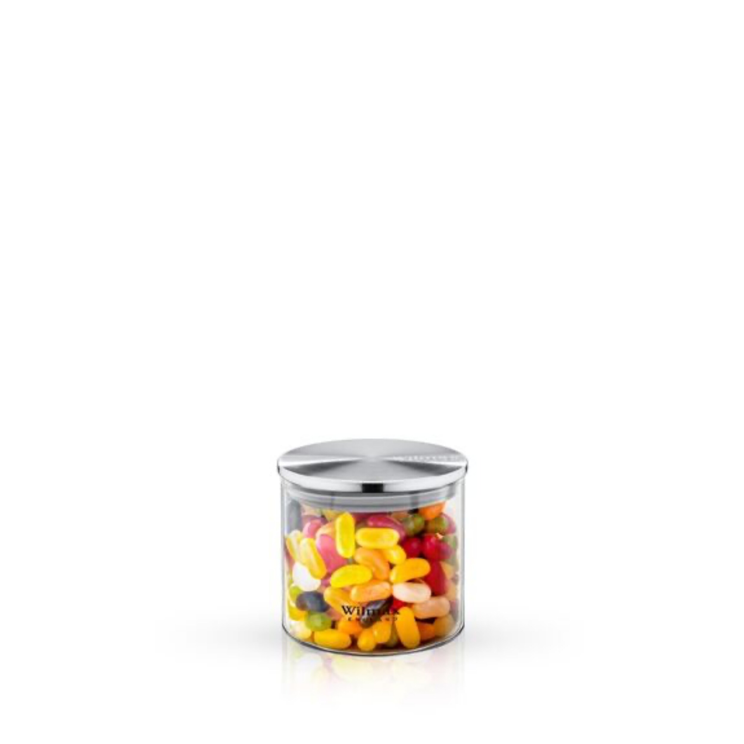 Formschöne Vorratsdose aus Borosilikatglas – 600 ml, mit Edelstahl-Deckel