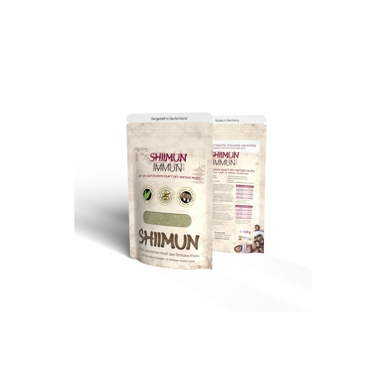 Marsapet Shiimun Immun Pulver für Hunde und Katzen mit Shiitake - 120g