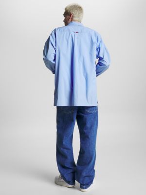 Camisa de popeline de modelagem ampla