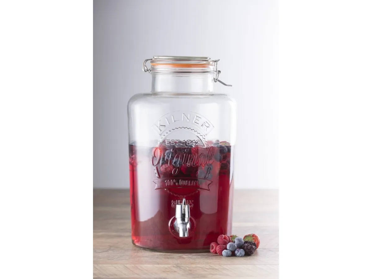 Glasbeholder med taphane Kilner 8 ltr Ø28xH36 cm,stk