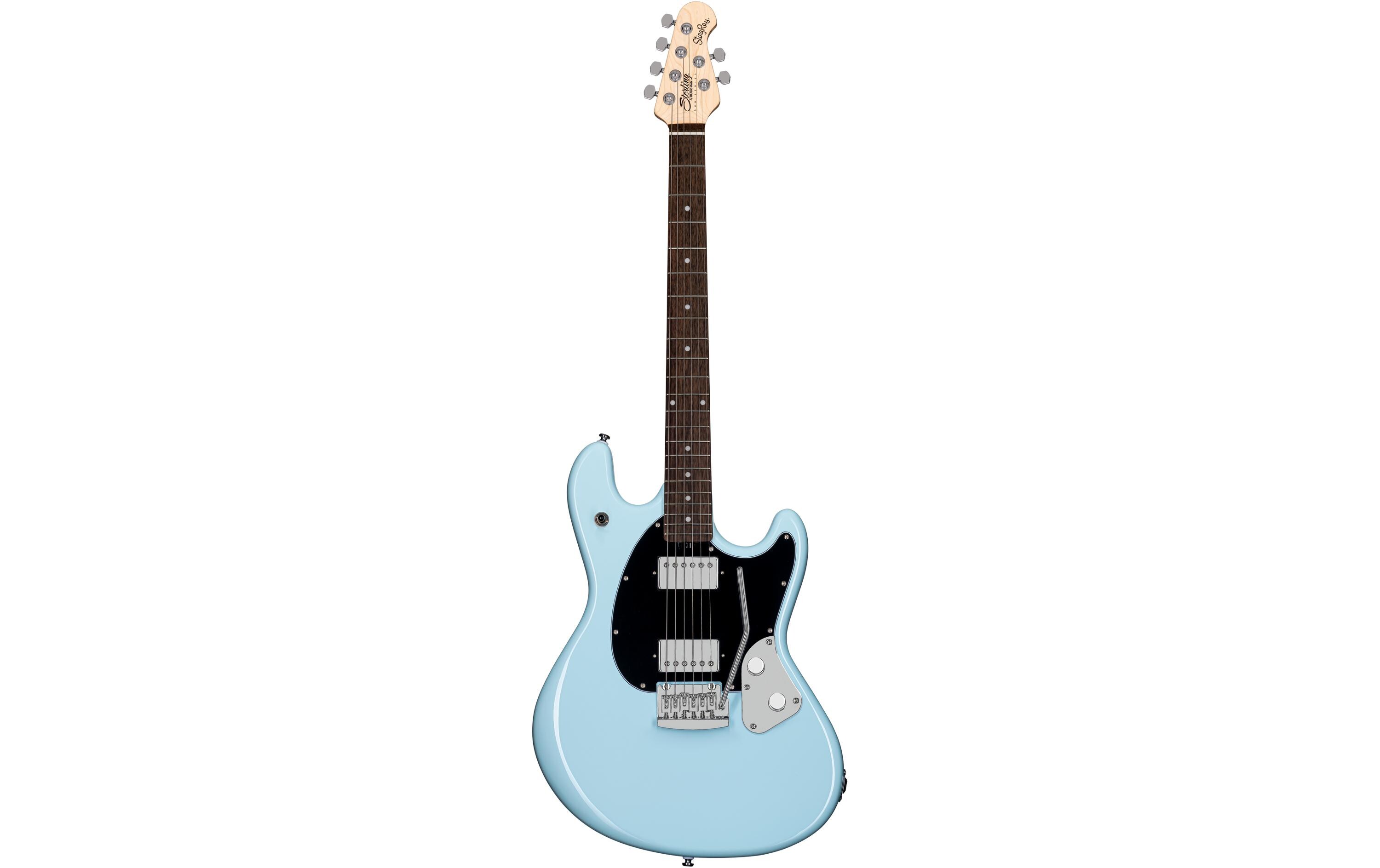 E-Gitarre StingRay – Daphne Blue<br>E-Gitarre im Vintage-Stil