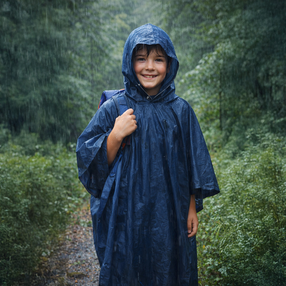 Poncho imperméable enfant TRIGANO bleu