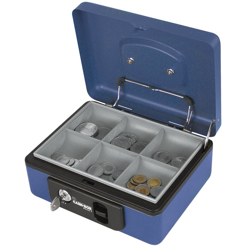 Rieffel Geldkassette Deluxe, 30 x 23 x 8.6 cm, blau