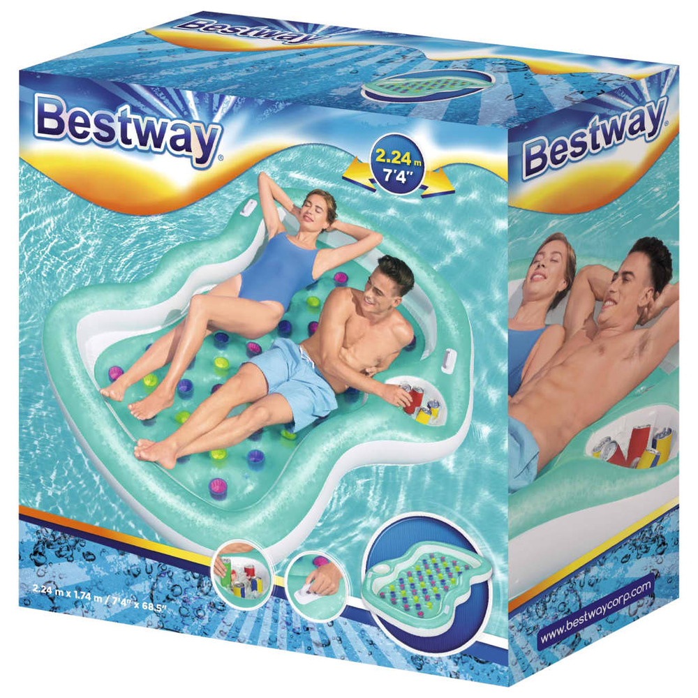 Salon de piscine double designer 224x174 cm