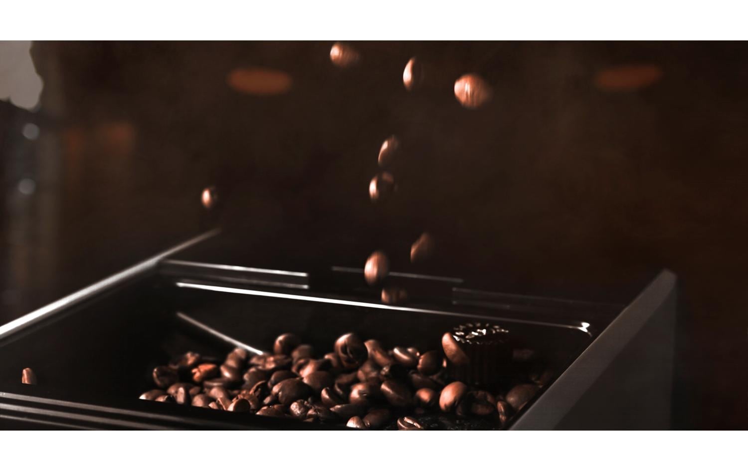 Kaffeevollautomat Crema One Touch Schwarz/Silber<br>Kaffeemaschine mit Siebträger