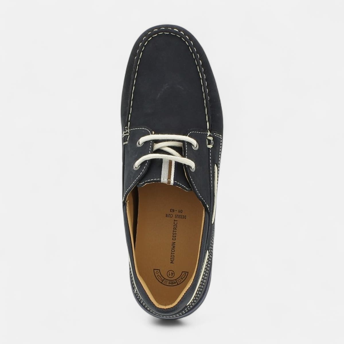 Chaussures bateau Homme en cuir bleu marine