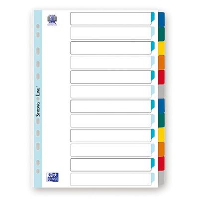 Oxford StrongLine - Intercalaire 12 positions - A4 Maxi - carte blanche