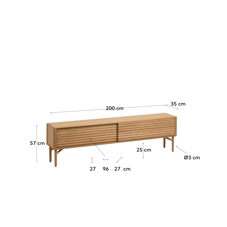 Kave Home Lenon tv-meubel 200x57 naturel