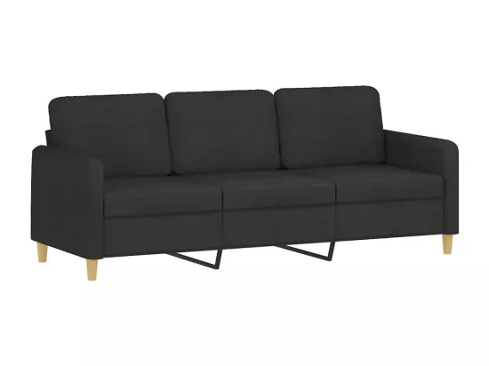 Ensemble de canapés 3 pièces avec coussins Noir Tissu