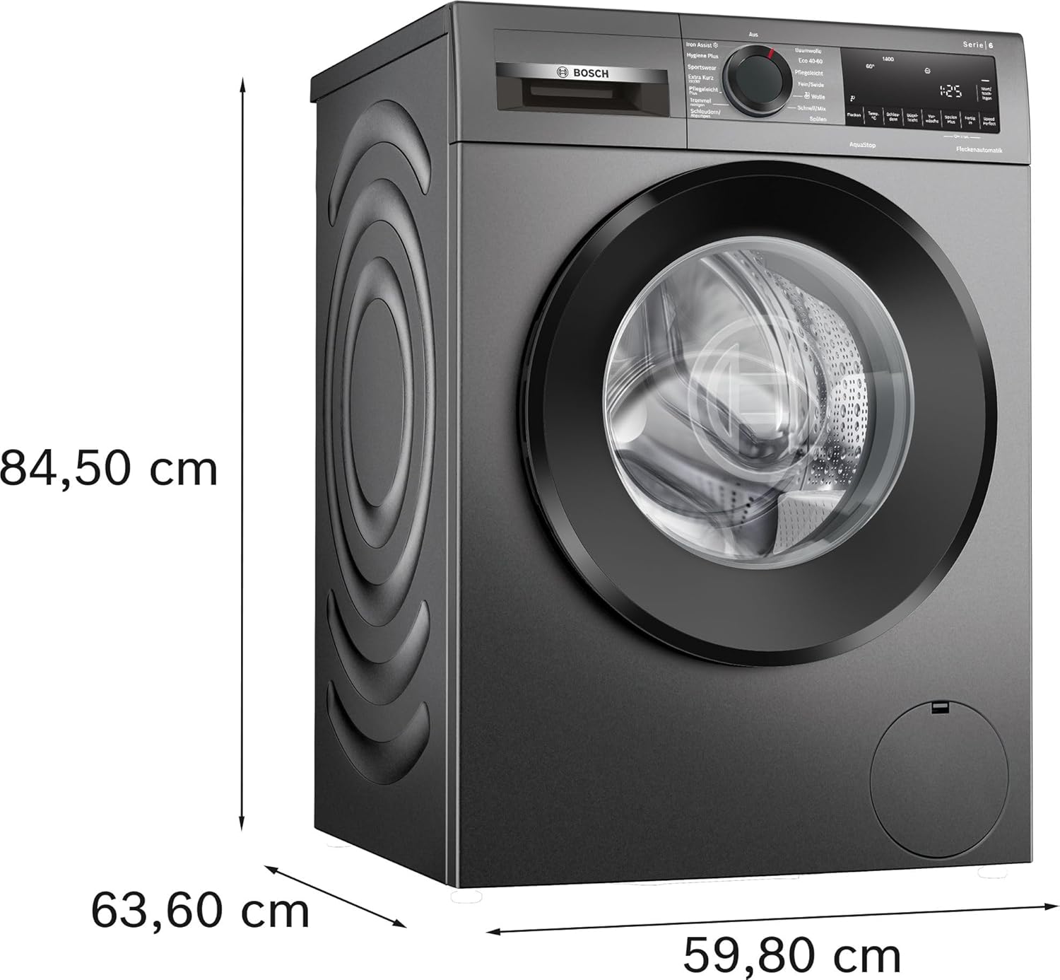 Bosch WGG244ZR10, Serie 6, Frontlader Waschmaschine, 9 kg, 1400 UpM, entfernt 16 Fleckenarten, SpeedPerfect, Maximale Energie- und Wasserersparnis, Nachlegefunktion, besonders hygienisch, AquaStop