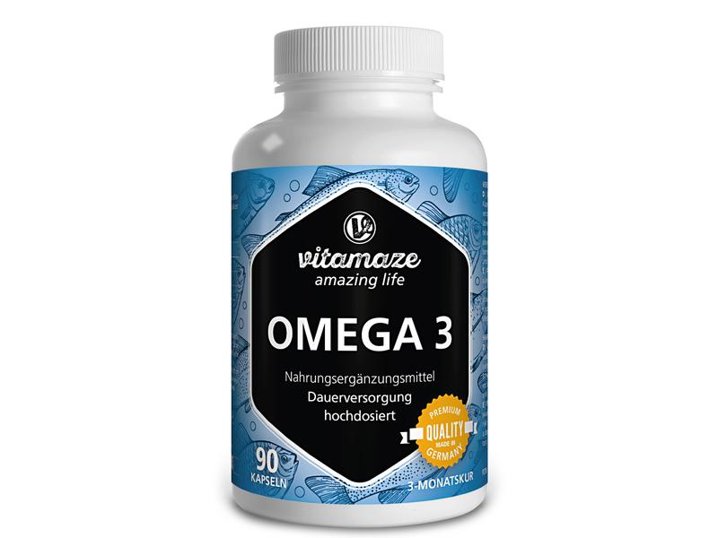 Vitamaze Omega 3 90 Kapseln Nahrungsergänzung mit Fischöl