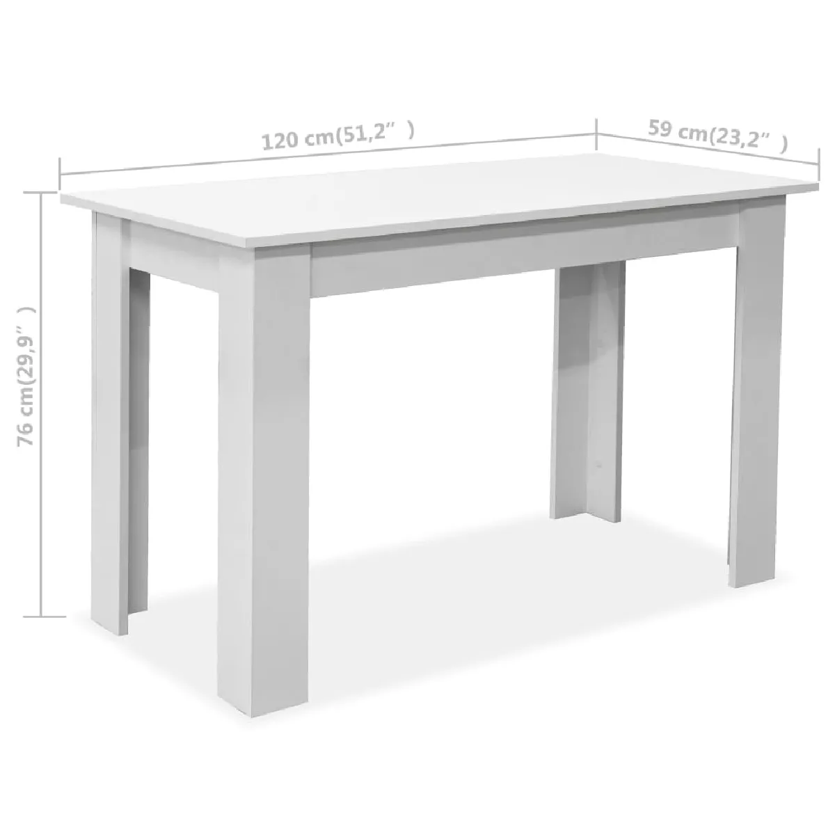 vidaXL Table de Salle à Manger et Bancs 3 pcs - Blanc