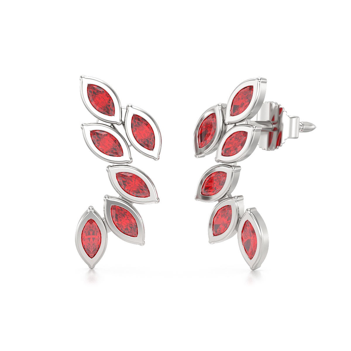 Boucles d'oreilles ADEN Rubis sur Argent 925 1.71grs