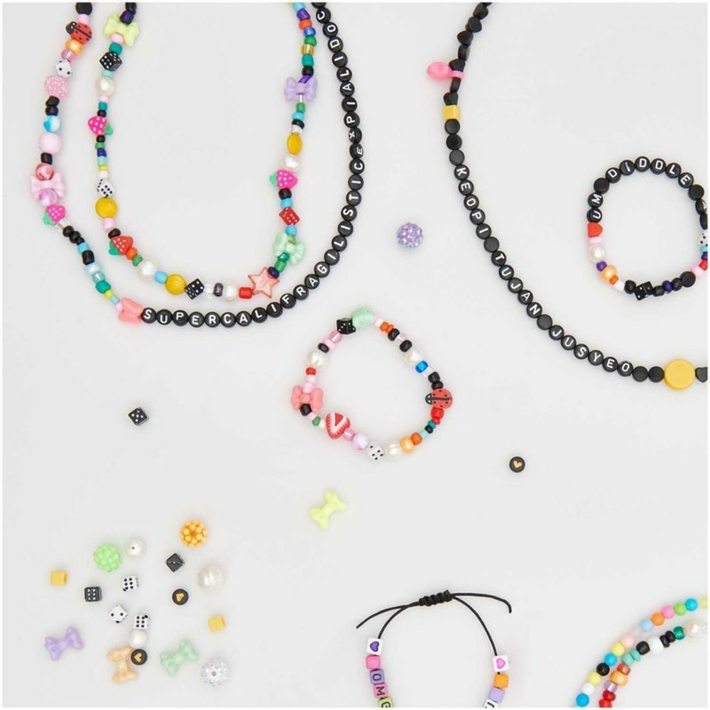 165 perles - lettres rondes - noir