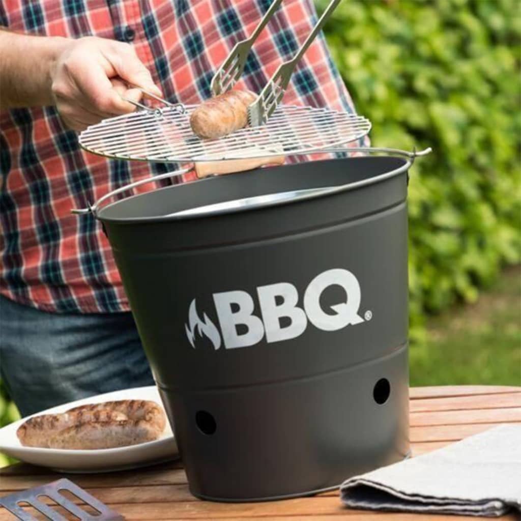 Seau à barbecue bbq 26 cm noir mat