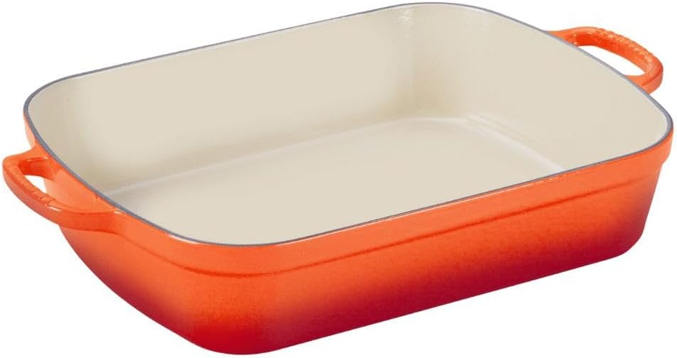 Le Creuset Signature Bratreine aus Gusseisen, für alle Herdarten und Backöfen, 37 cm, 6,6 Liter, Ofenrot, 20184370902422