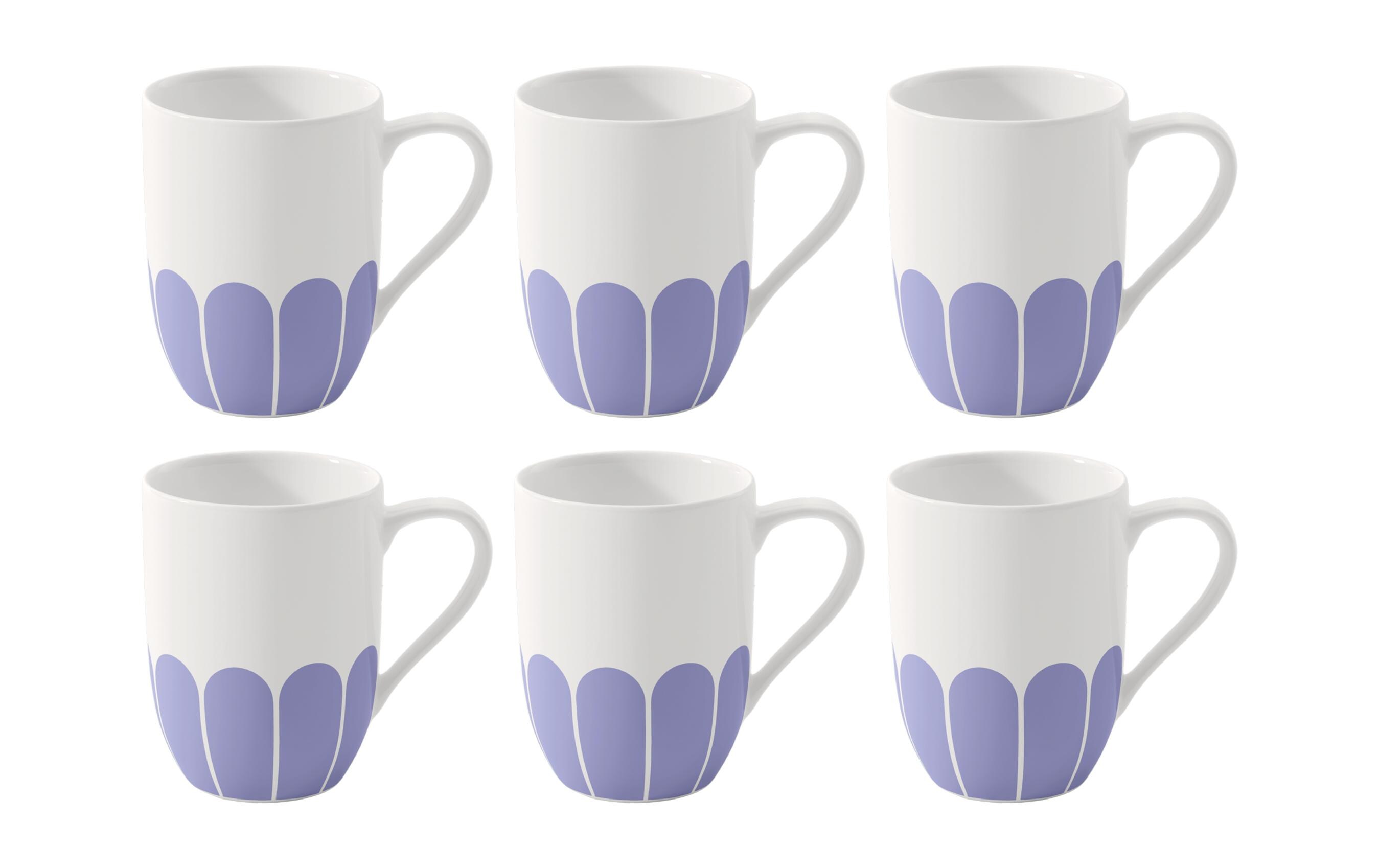 Henkelbecher Fleur 290 ml, 6 Stück, Blau<br>Hochwertiger Becher