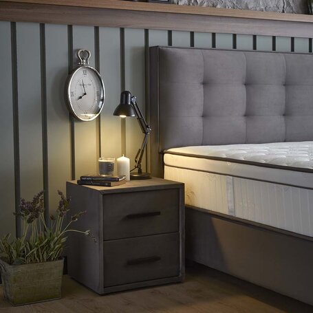 Boxspring met opbergruimte Modebedd - Beige / Antraciet