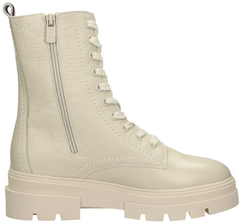 Tommy Hilfiger Monochromatic Lace Up Boot beige