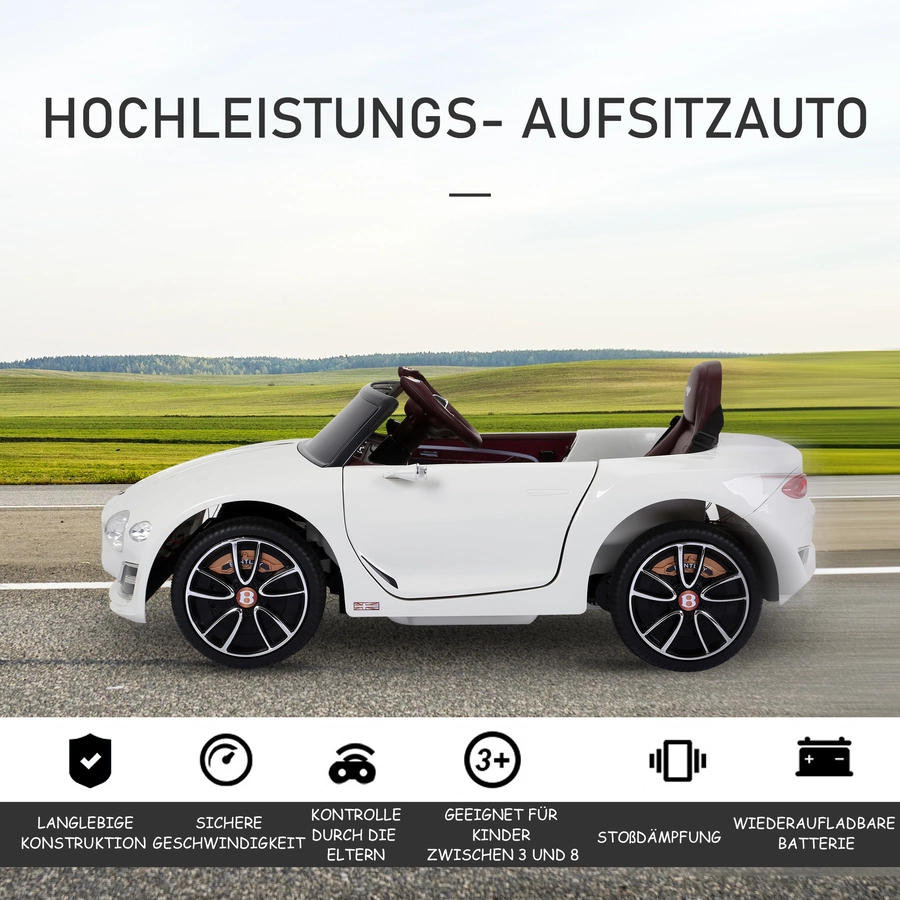 HOMCOM Kinderauto mit Fernbedienung weiß