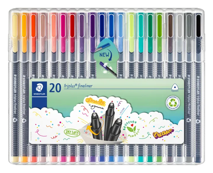 STAEDTLER® triplus® 334 SB20 Superfin 0.3 mm fineliner - etui med 20 stk. ass. farver