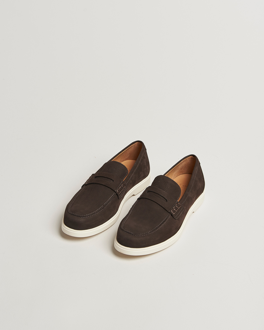 Loake 1880 Como Nubuck Loafers Dark Brown