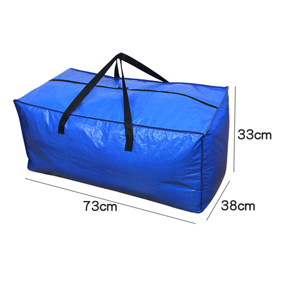 (4er Set) Wasserdichte XXL Aufbewahrungs Tasche PE Umzugstasche mit Reissverschluss - Blau