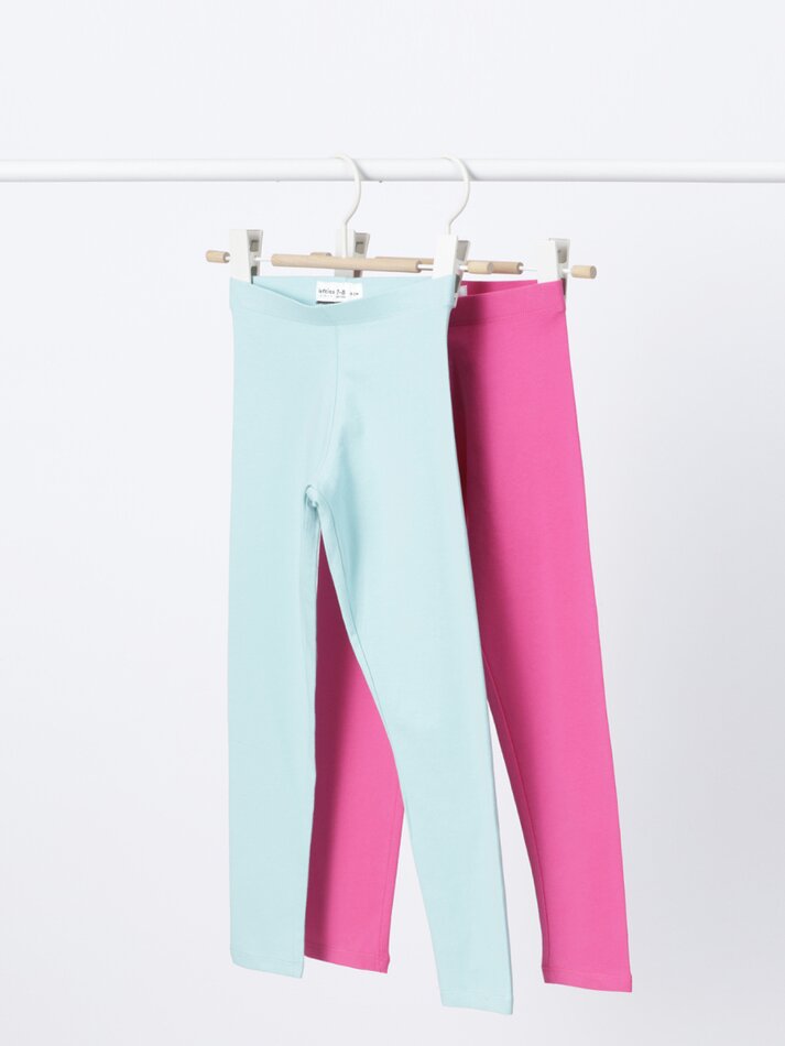Conjunto com 2 Leggings Compridas - Fúcsia Escuro
