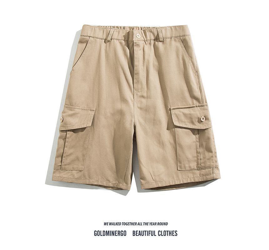 Yelmenor - Mid Rise Plain Cargo Shorts