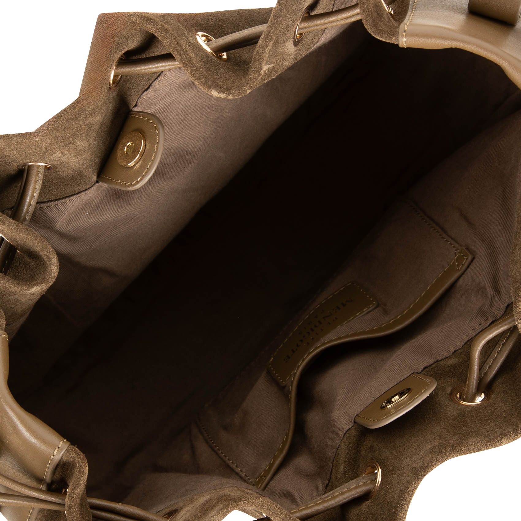 SAULINE - Sac en cuir velours | Kaki