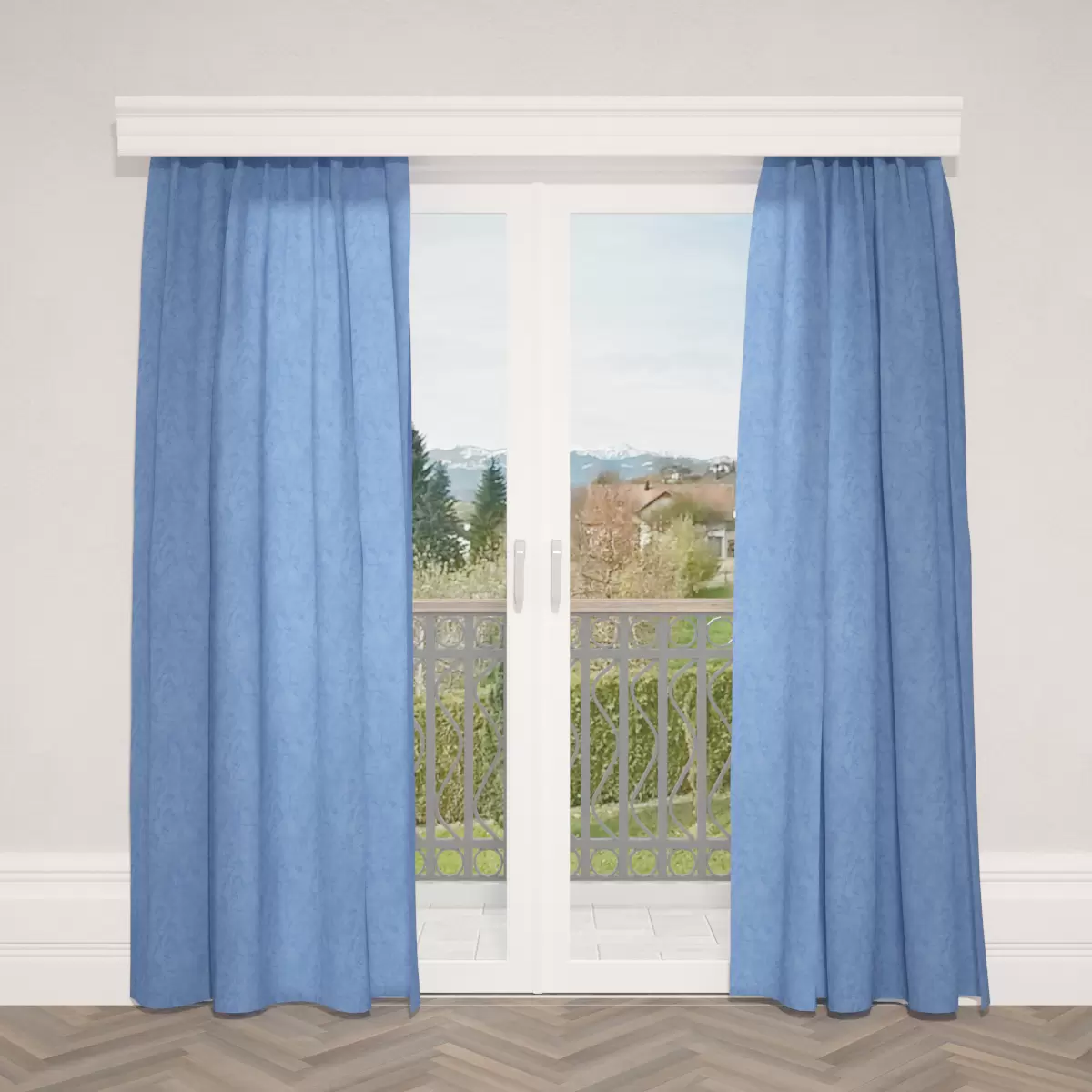Nachtvorhang Marmor Blau