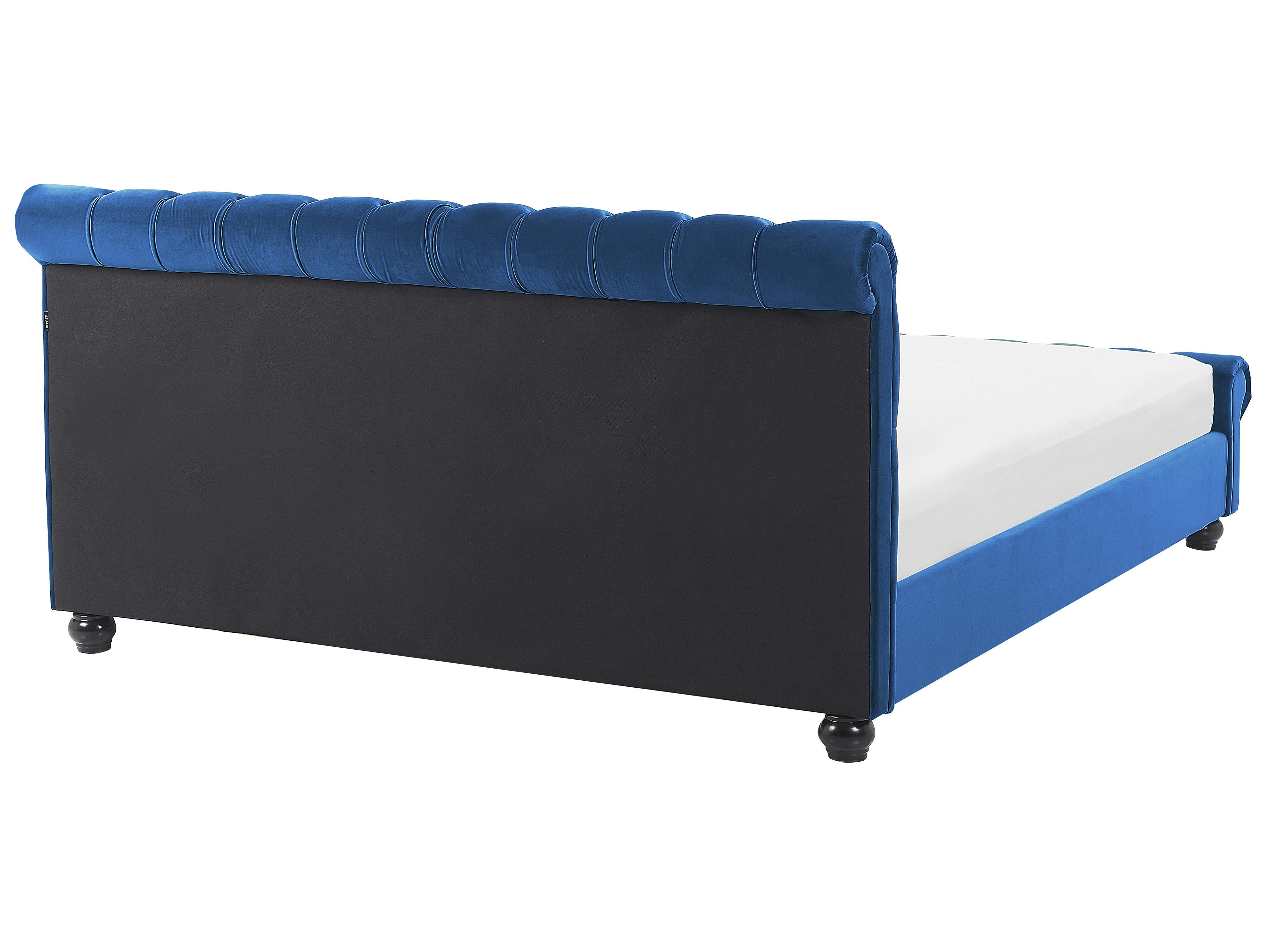 Waterbed Fluweel AVALLON 180 x 200 cm Marineblauw