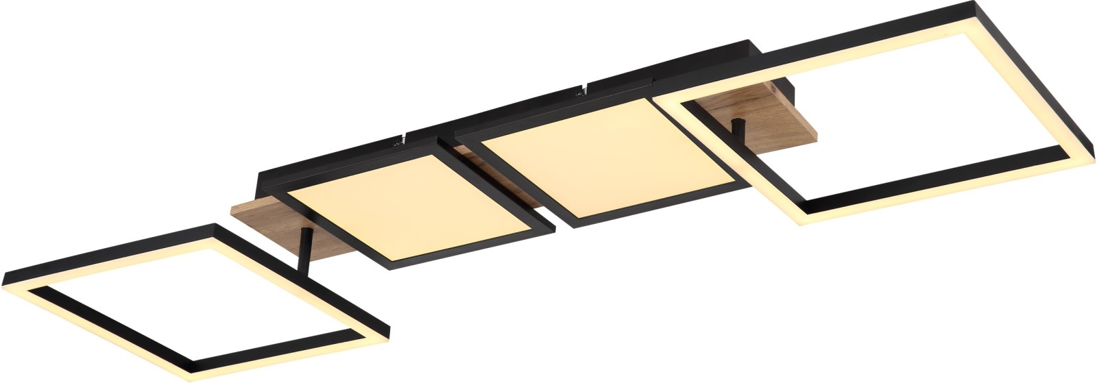 LED-Deckenleuchte -schwarz-holzfarben - 100 cm