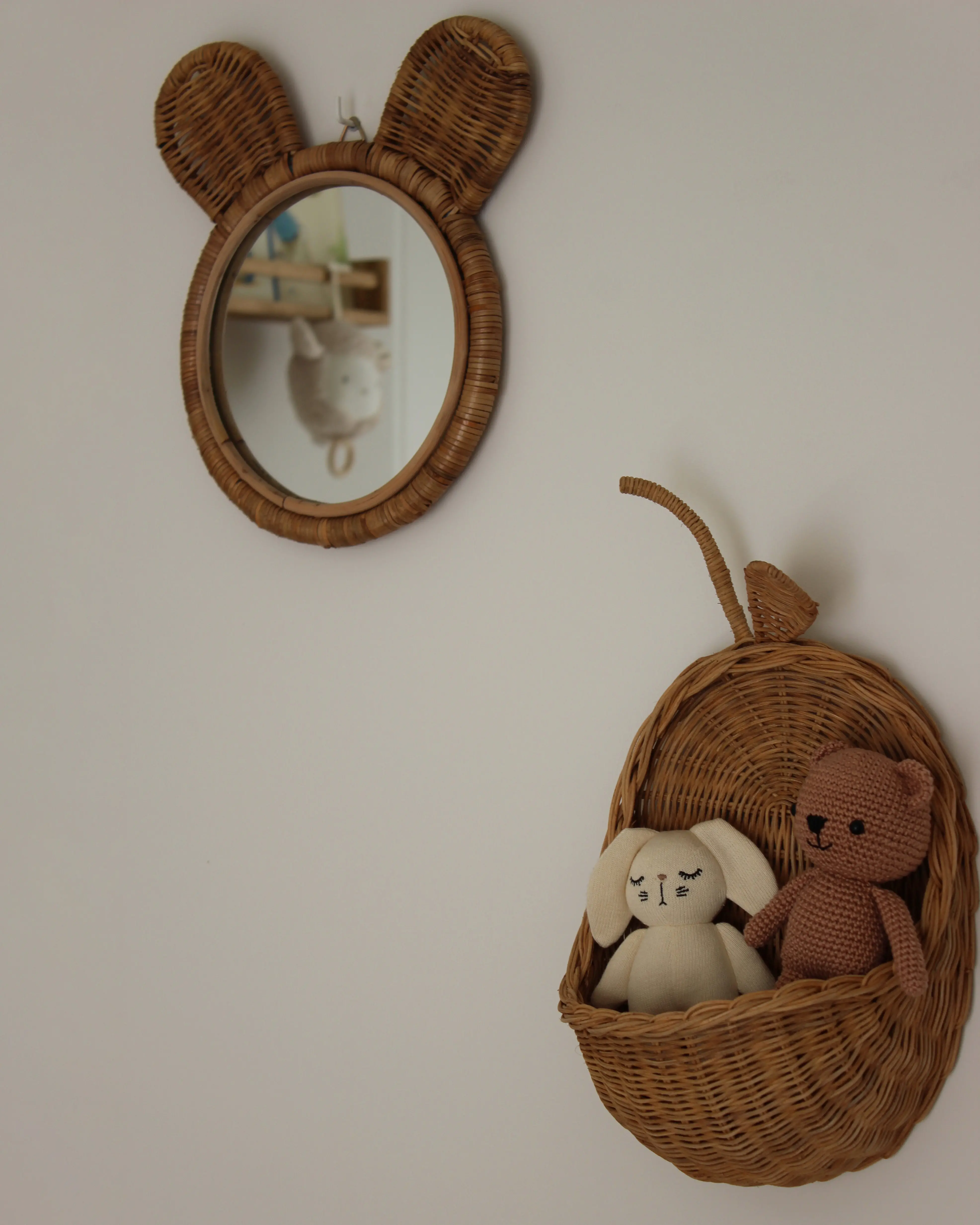 Wandspiegel ASHANTI 30 cm 33 cm Rotan Natuurlijk