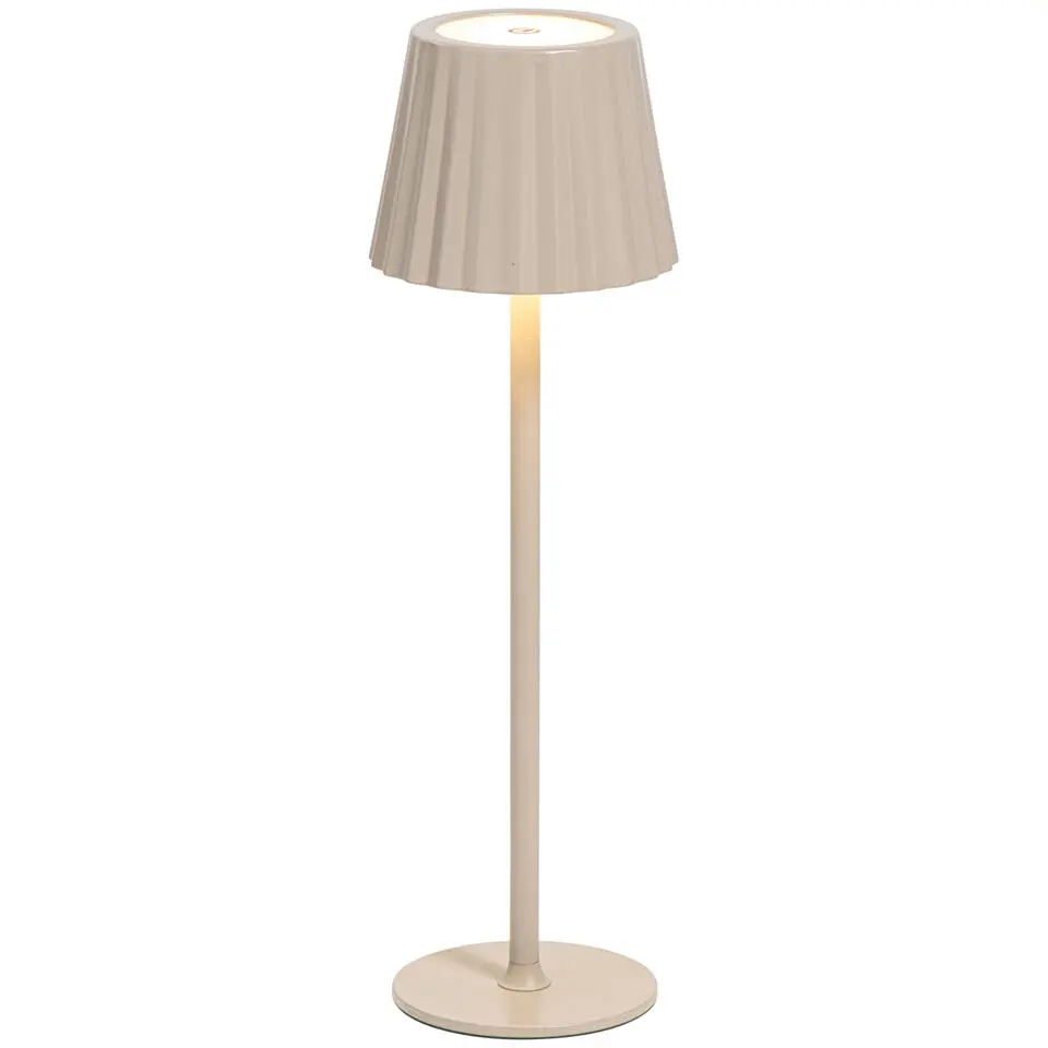 Tafellamp Scotti beige USB LED