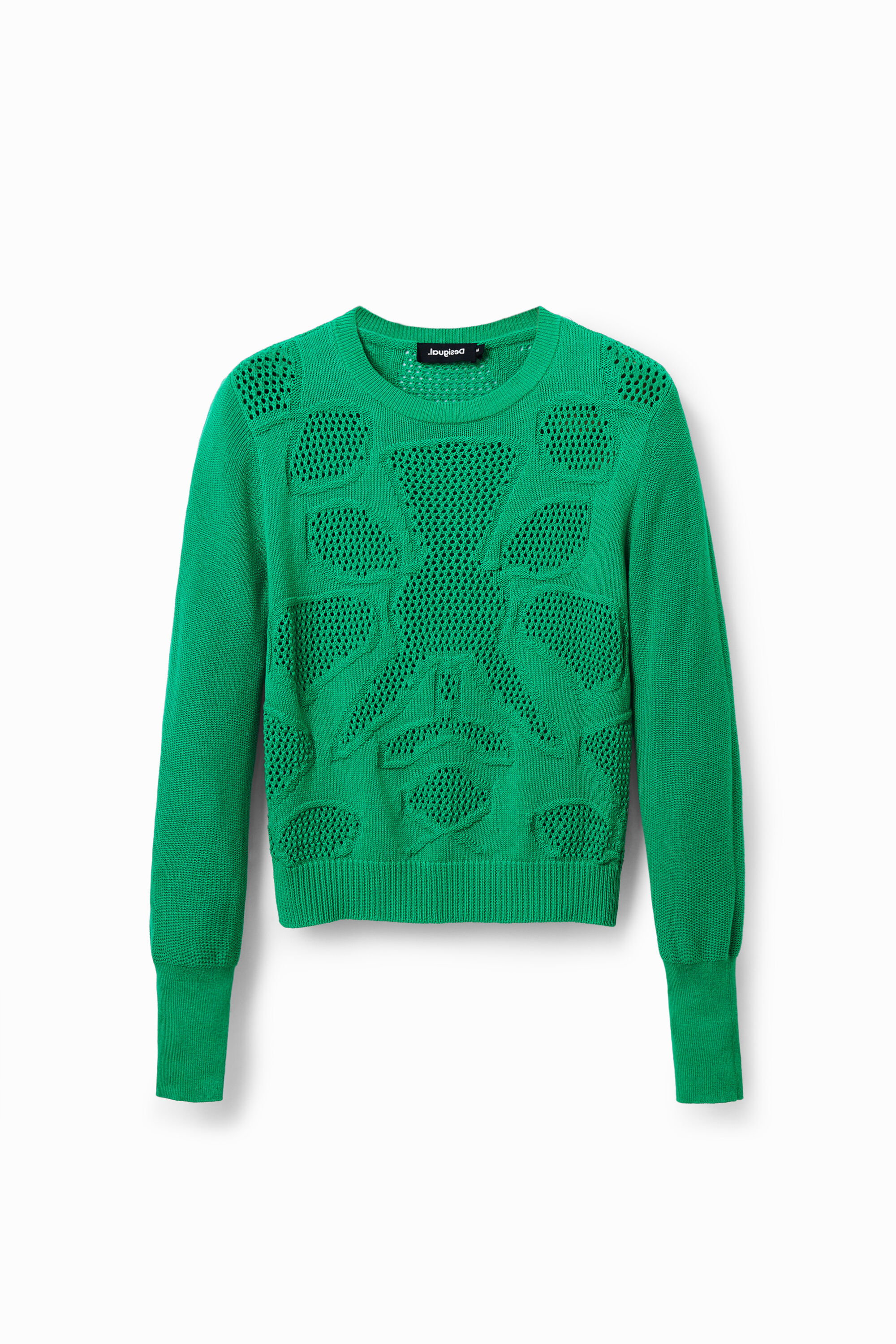 Pull motifs ajourés fleur