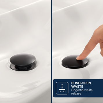 Grohe Dice wastafelmengkraan M-Size Push open Mat Zwart