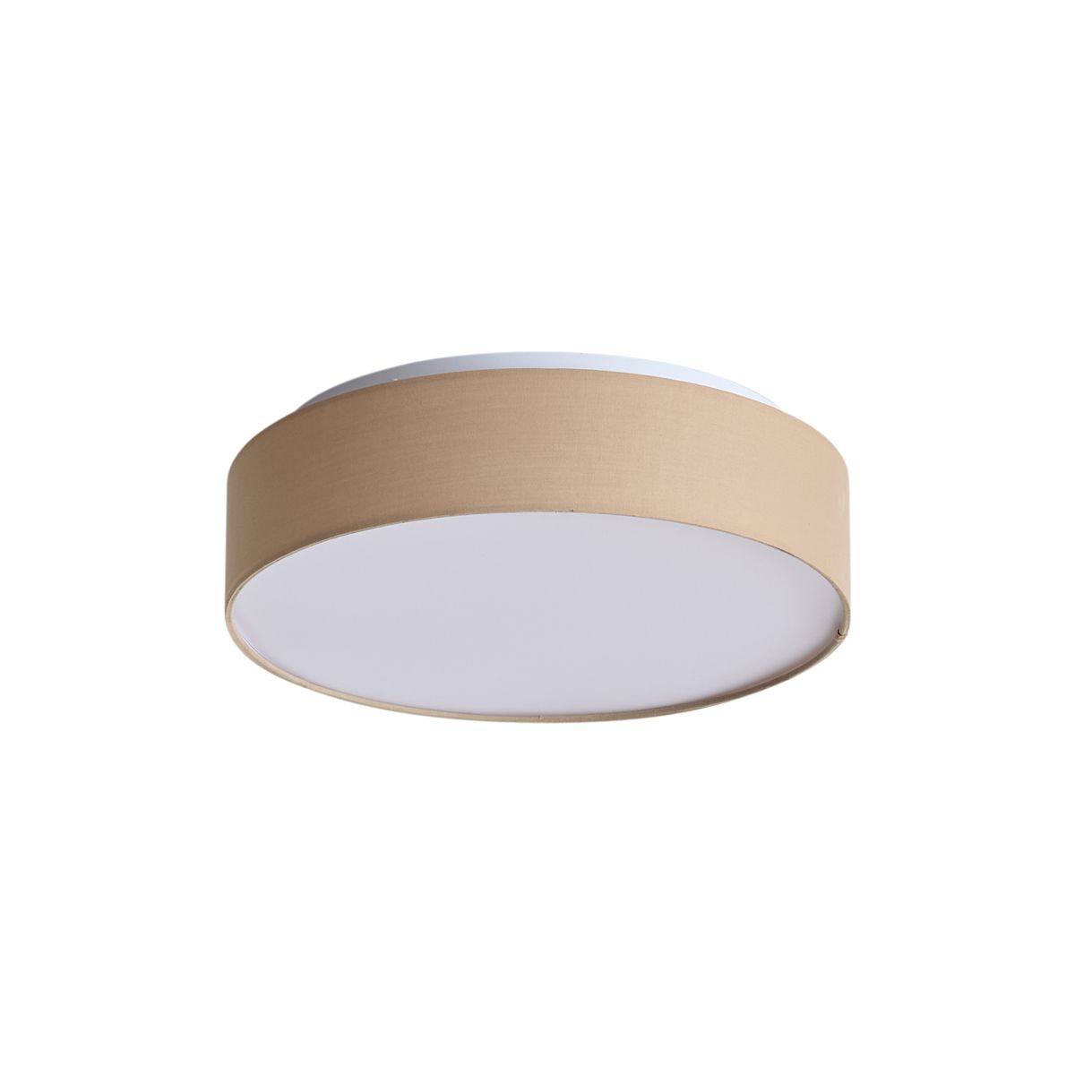 Smart plafondlamp beige 35cm incl. LED en afstandsbediening - Flat drum