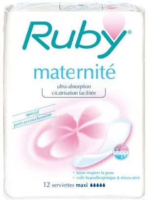 Maternité Serviettes Maxi, 12 unités