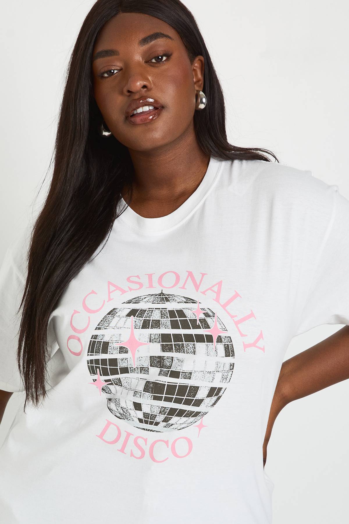 boohoo T-shirt Oversize Grande Taille Disco Occasionnel