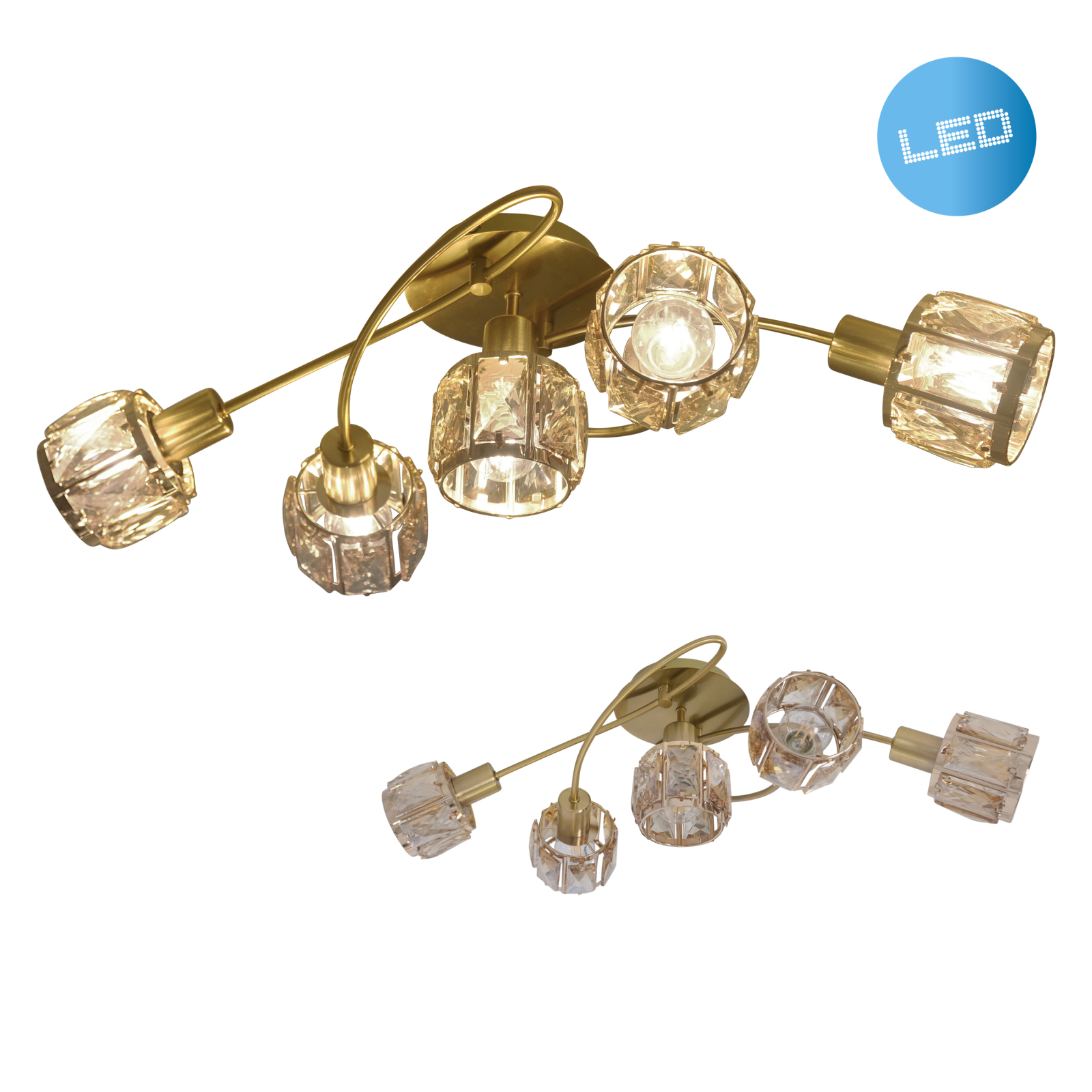 LED-Deckenstrahler JOSEFA - gold - 61 cm breit