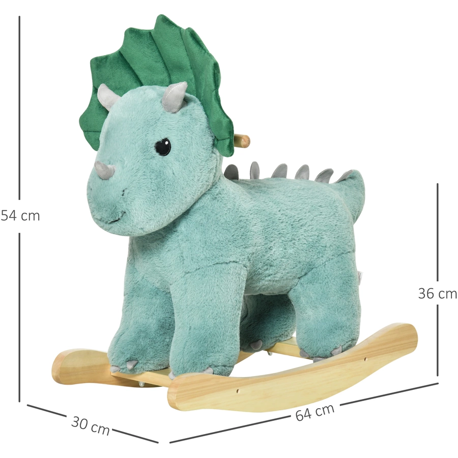 HOMCOM Schaukeltier Spielzeug, Triceratops, Wal Dunkelgrün