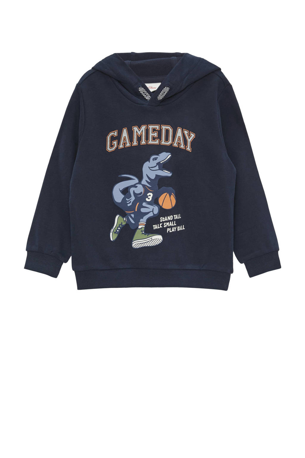s.Oliver hoodie met printopdruk donkerblauw