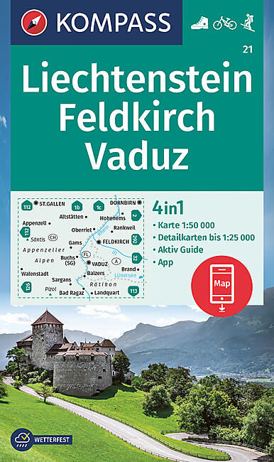 KOMPASS - 21 LIECHTENSTEIN FELDKIRCH VADUZ