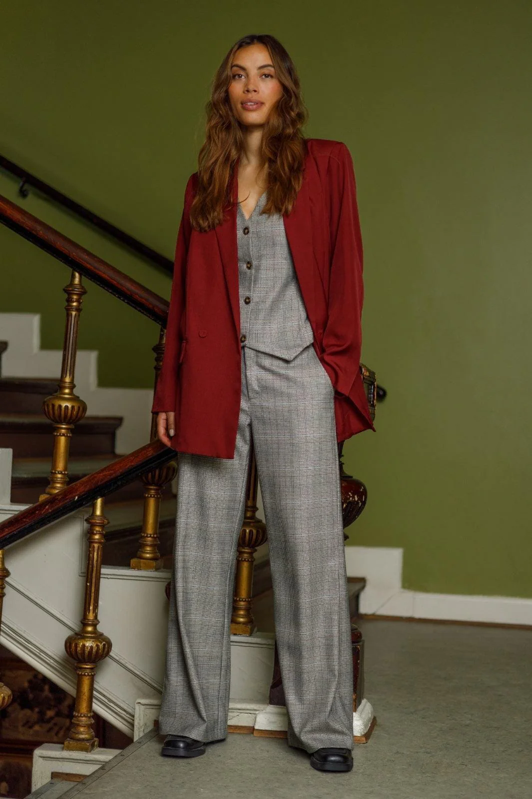 Black Colour Bcnikka Chequered Box Pant