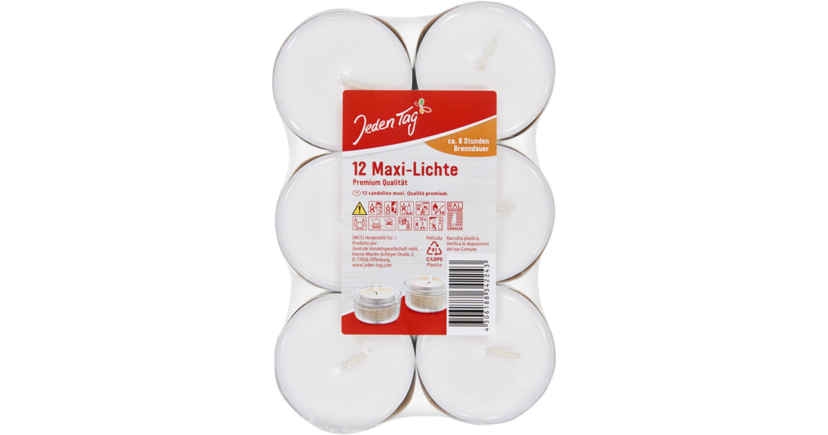 Jeden Tag Maxilichter 12er-Packung