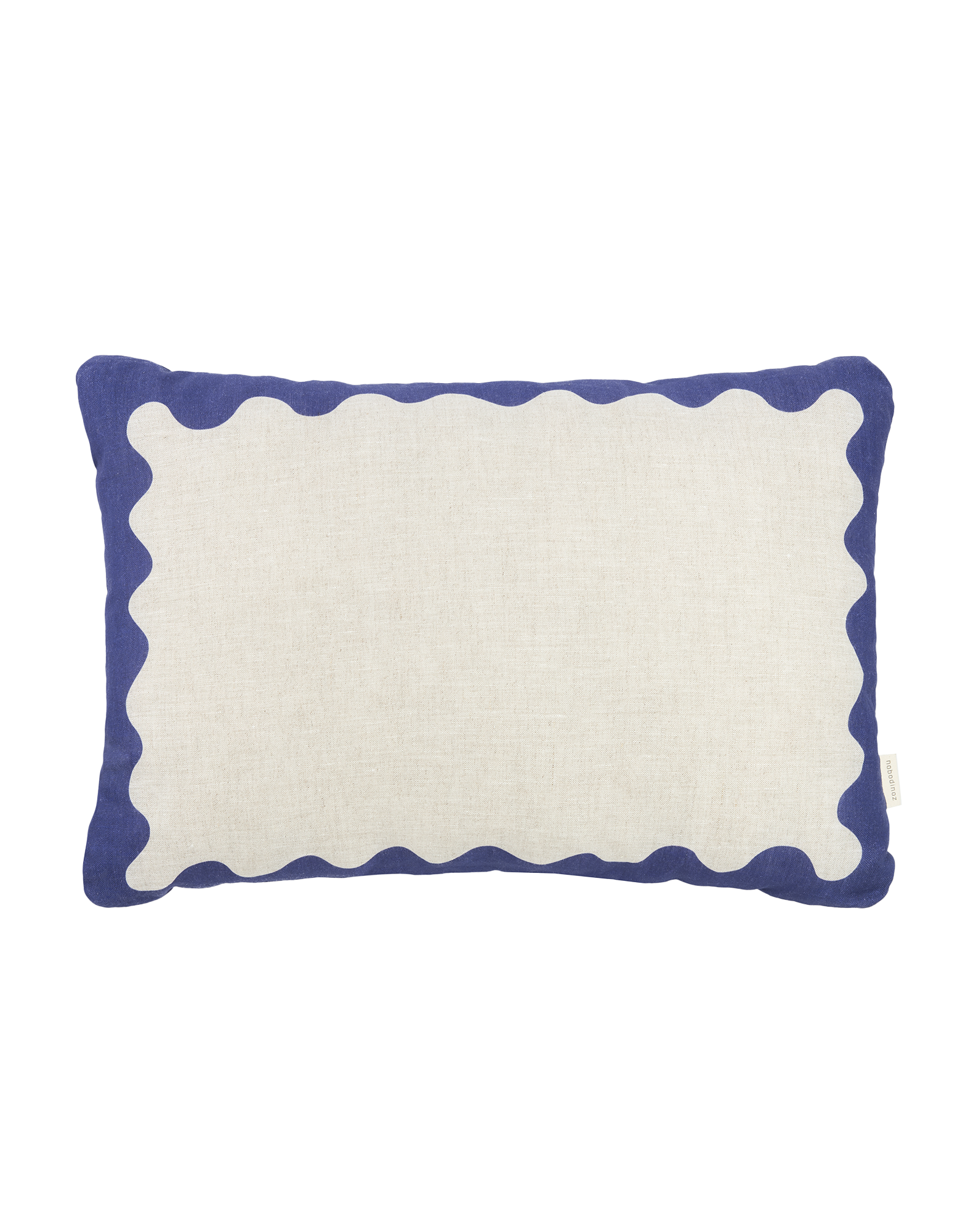 Coussin rectangulaire en lin français vibes l | Bleu